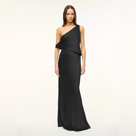 staud naomi asymmetrical dress Staud Naomi Dress in Seaweed